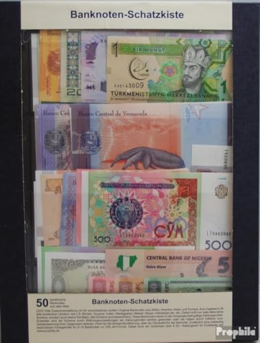 Prophila Collection Geldschein Alle Welt Banknoten Schatzkiste Nr. 223 mit 50 verschiedenen Banknoten (Banknoten für Sammler - kein Zahlungsmittel) von Prophila Collection