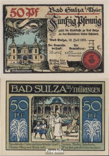 Prophila Collection Geldschein Bad Sulza Notgeld: 1304.1 a 50 Pf Bild C Notgeld Stadt Bad Sulza bankfrisch 1921 50 Pfennig (Banknoten für Sammler - kein Zahlungsmittel) von Prophila Collection