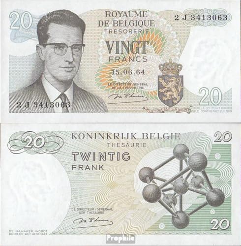 Prophila Collection Geldschein Belgien Pick-Nr: 138, Signatur 18 gebraucht (III) 1964 20 Francs (Banknoten für Sammler - kein Zahlungsmittel) von Prophila Collection