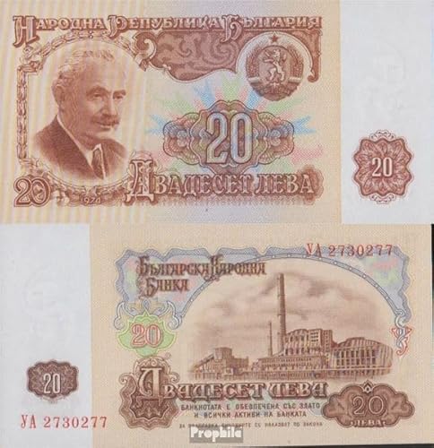 Prophila Collection Geldschein Bulgarien Pick-Nr: 97b bankfrisch 1974 20 Leva (Banknoten für Sammler) von Prophila Collection