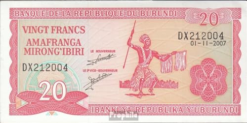 Prophila Collection Geldschein Burundi Pick-Nr: 27d (2007) bankfrisch 2007 20 Francs (Banknoten für Sammler - kein Zahlungsmittel) von Prophila Collection