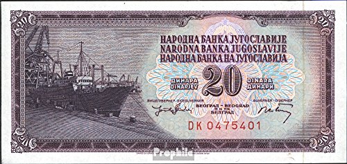 Prophila Collection Geldschein Jugoslawien Pick-Nr: 85, 7-Digit Serial Number bankfrisch 1974 20 Dinara (Banknoten für Sammler - kein Zahlungsmittel) Seefahrt/Schiffe von Prophila Collection