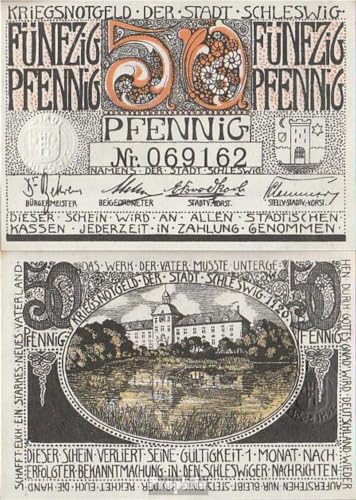 Prophila Collection Geldschein Schleswig Notgeld: 50 Pf Notgeld der Stadt Schleswig bankfrisch 1920 50 Pfennig Schleswig (Banknoten für Sammler - kein Zahlungsmittel) von Prophila Collection