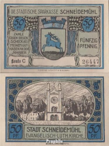 Prophila Collection Geldschein Schneidemühl Notgeld: 1191.1 b 50 Pf Notgeldschein Stadt Schneidemühl bankfrisch 1922 50 Pfennig (Banknoten für Sammler - kein Zahlungsmittel) von Prophila Collection