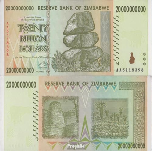 Prophila Collection Geldschein Simbabwe Pick-Nr: 86 bankfrisch 2008 20 Billion Dollars (Banknoten für Sammler - kein Zahlungsmittel) von Prophila Collection