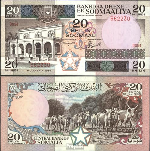 Prophila Collection Geldschein Somalia Pick-Nr: 33a bankfrisch 1983 20 Shillings (Banknoten für Sammler - kein Zahlungsmittel) Sonstige Säugetiere (Affen/Dinos/Elephanten …) von Prophila Collection