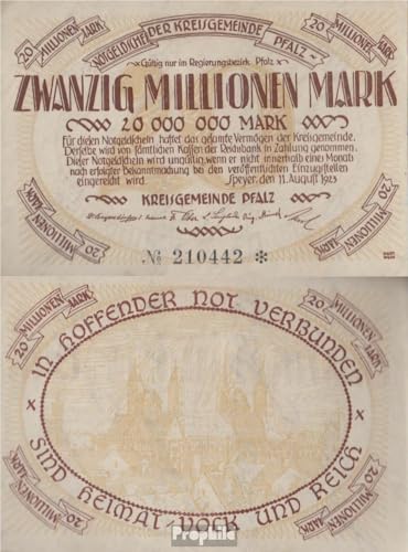 Prophila Collection Geldschein Speyer Inflationsgeld der Kreisgemeinde Pfalz gebraucht (III) 1923 20 Millionen Mark (Banknoten für Sammler - kein Zahlungsmittel) von Prophila Collection