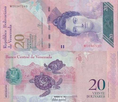 Prophila Collection Geldschein Venezuela Pick-Nr: 91f bankfrisch 2013 20 Bolivares (Banknoten für Sammler) Amphibien/Reptilien/Saurier von Prophila Collection