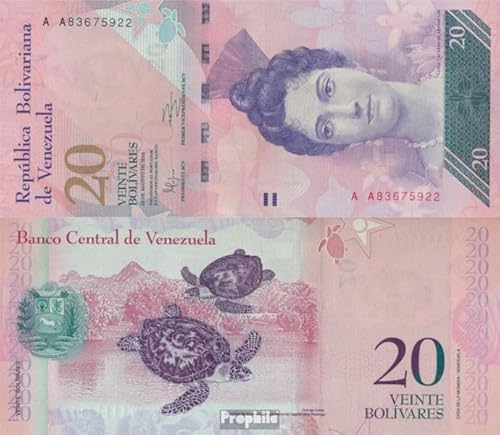 Prophila Collection Geldschein Venezuela Pick-Nr: 91g bankfrisch 2014 20 Bolivares (Banknoten für Sammler) Amphibien/Reptilien/Saurier von Prophila Collection