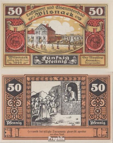 Prophila Collection Geldschein Wilsnack Notgeld: 1433.1 50 Pf Notgeld Stadt Wilsnack Bild 11 bankfrisch 1922 50 Pfennig (Banknoten für Sammler - kein Zahlungsmittel) von Prophila Collection