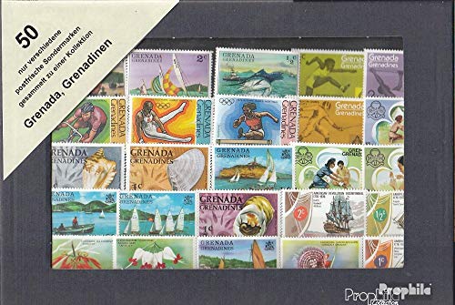 Prophila Collection Grenada-Grenadinen 50 Verschiedene Marken (Briefmarken für Sammler) von Prophila Collection