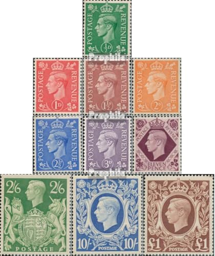 Prophila Collection Großbritannien 221-230 (kompl.Ausg.) Jahrgang 1941 komplett postfrisch ** MNH 1941 George VI. (Briefmarken für Sammler) Britisches Königshaus (Diana, Charles, Elisabeth ..) von Prophila Collection