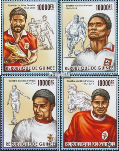 Prophila Collection Guinea 11373-11376 (kompl. Ausgabe) postfrisch ** MNH 2015 Eusebio (Briefmarken für Sammler) Fußball von Prophila Collection