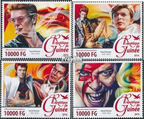 Prophila Collection Guinea 11633-11636 (kompl. Ausgabe) postfrisch ** MNH 2016 David Bowie (Briefmarken für Sammler) Musik/Tanz von Prophila Collection