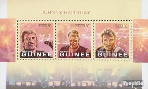 Prophila Collection Guinea 9898-9900 Kleinbogen (kompl. Ausgabe) postfrisch ** MNH 2013 Johnny Hallyday (Briefmarken für Sammler) Musik/Tanz von Prophila Collection