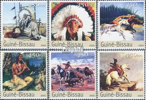 Prophila Collection Guinea-Bissau 2357-2362 (kompl. Ausgabe) postfrisch ** MNH 2003 Amerikanische Indianer (Briefmarken für Sammler) Pferde/Zebras von Prophila Collection