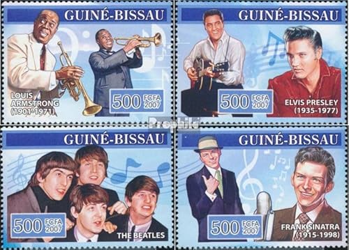 Prophila Collection Guinea-Bissau 3496-3499 (kompl. Ausgabe) postfrisch ** MNH 2007 Armstrong, Presley, Beatles, Sinatr (Briefmarken für Sammler) Musik/Tanz von Prophila Collection