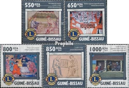 Prophila Collection Guinea-Bissau 4617-4621 (kompl. Ausgabe) postfrisch ** MNH 2010 Schach im Kunst- und Lions-Club (Briefmarken für Sammler) Schach von Prophila Collection