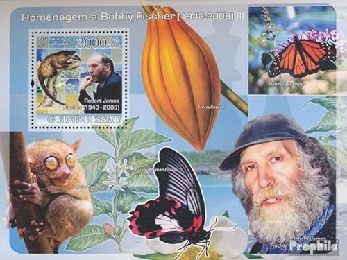 Prophila Collection Guinea-Bissau Block 629 (kompl. Ausgabe) postfrisch ** MNH 2008 Schachmeister (Briefmarken für Sammler) Schach von Prophila Collection