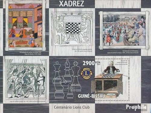 Prophila Collection Guinea-Bissau Block 751 (kompl. Ausgabe) postfrisch ** MNH 2010 Schach im Kunst- und Lions-Club (Briefmarken für Sammler) Schach von Prophila Collection