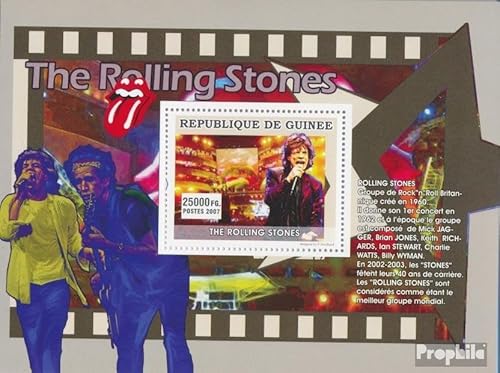 Prophila Collection Guinea Block 1308 (kompl. Ausgabe) postfrisch ** MNH 2007 The Rolling Stones (Briefmarken für Sammler) Musik/Tanz von Prophila Collection