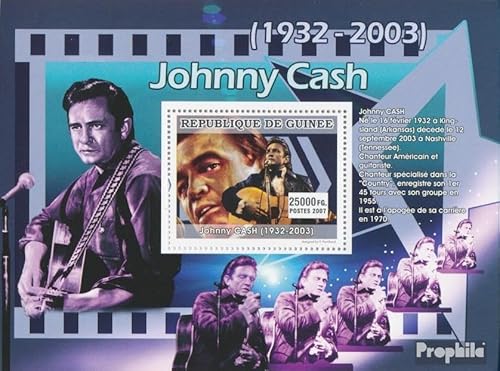 Prophila Collection Guinea Block 1312 (kompl. Ausgabe) postfrisch ** MNH 2007 Johnny Cash (Briefmarken für Sammler) Musik/Tanz von Prophila Collection