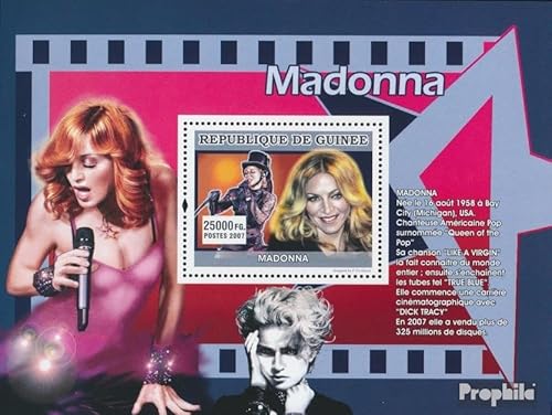 Prophila Collection Guinea Block 1315 (kompl. Ausgabe) postfrisch ** MNH 2007 Madonna (Briefmarken für Sammler) Musik/Tanz von Prophila Collection