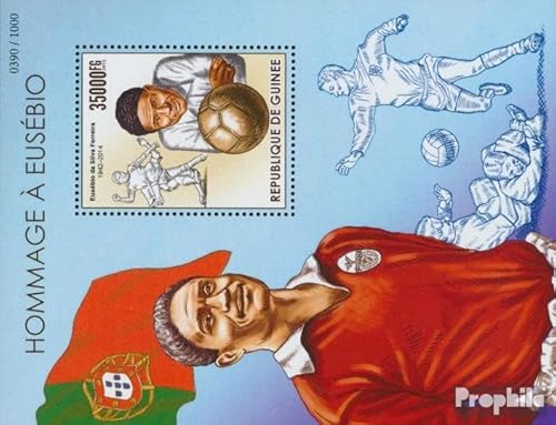 Prophila Collection Guinea Block 2571 (kompl. Ausgabe) postfrisch ** MNH 2015 Eusebio (Briefmarken für Sammler) Fußball von Prophila Collection