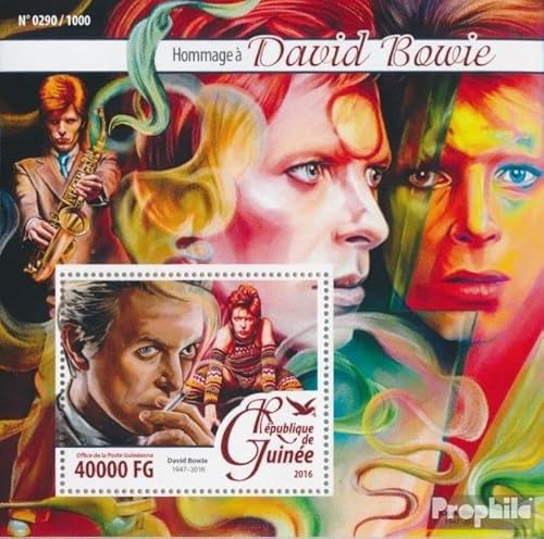 Prophila Collection Guinea Block 2623 (kompl. Ausgabe) postfrisch ** MNH 2016 David Bowie (Briefmarken für Sammler) Musik/Tanz von Prophila Collection