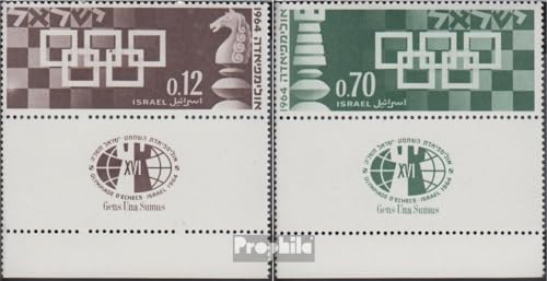 Prophila Collection Israel 312-313 mit Tab (kompl.Ausg.) gestempelt 1964 Schach-Olympiade (Briefmarken für Sammler) Schach von Prophila Collection
