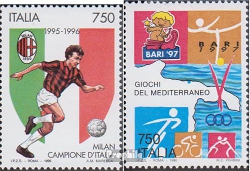Prophila Collection Italien 2457,2459 (kompl.Ausg.) gestempelt 1996 Fußball, Mittelmeerspiele (Briefmarken für Sammler) Fußball von Prophila Collection