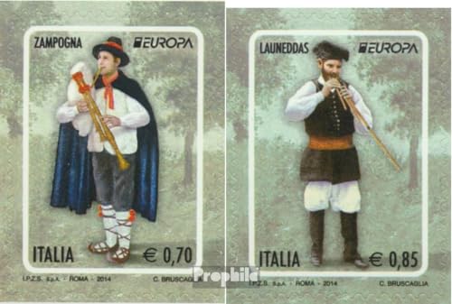 Prophila Collection Italien 3691-3692 (kompl.Ausg.) postfrisch ** MNH 2014 Volksmusik (Briefmarken für Sammler) Musik/Tanz von Prophila Collection