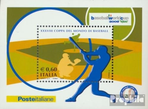 Prophila Collection Italien Block43 (kompl.Ausg.) postfrisch ** MNH 2009 Baseball-WM (Briefmarken für Sammler) Ballspiele ohne Fußball (Basketball/Handball/Baseball …) von Prophila Collection