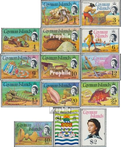Prophila Collection Kaimaninseln 330-343 (kompl.Ausg.) postfrisch ** MNH 1974 Landesmotive (Briefmarken für Sammler) Wassertiere von Prophila Collection