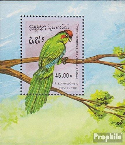 Prophila Collection Kambodscha Block164 (kompl.Ausg.) postfrisch ** MNH 1989 Papageien (Briefmarken für Sammler) Vögel von Prophila Collection