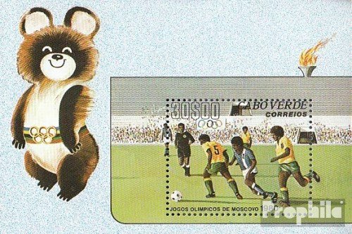 Prophila Collection Kap Verde Block2 (kompl.Ausg.) postfrisch ** MNH 1980 Olympische Sommerspiele 1980 (Briefmarken für Sammler) Fußball von Prophila Collection