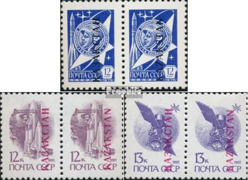 Prophila Collection Kasachstan 1-6w Paare (kompl.Ausg.) postfrisch ** MNH 1992 Weltraumflug (Briefmarken für Sammler) Weltraum von Prophila Collection