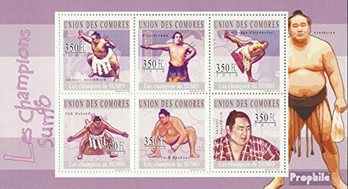 Prophila Collection Komoren 2768-2773 Kleinbogen (kompl. Ausg.) postfrisch ** MNH 2010 Die Meister des Sumo (Briefmarken für Sammler) Kampfsport (Boxen/Fechten/Ringen/Karate …) von Prophila Collection