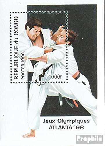 Prophila Collection Kongo (Brazzaville) Block127 (kompl.Ausg.) postfrisch ** MNH 1996 Olympische Sommerspiele 96 (Briefmarken für Sammler) Kampfsport (Boxen/Fechten/Ringen/Karate …) von Prophila Collection
