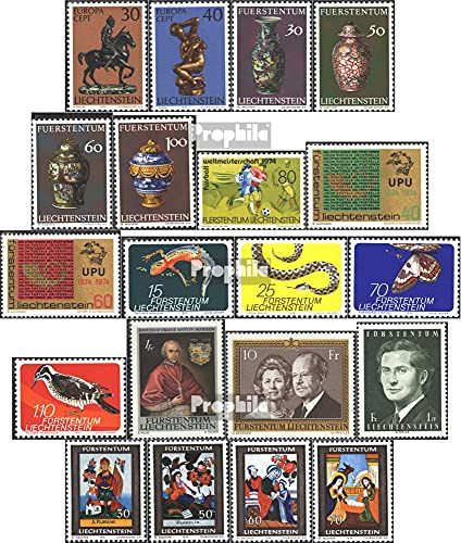 Prophila Collection Liechtenstein 600-619 (kompl.Ausg.) Jahrgang 1974 komplett postfrisch ** MNH 1974 Fußball, Tiere, UPU, Weihnachten u. (Briefmarken für Sammler) von Prophila Collection