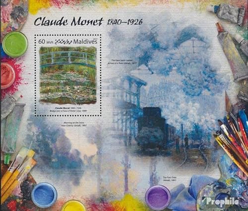 Prophila Collection Malediven Block 1058 (kompl. Ausg.) postfrisch ** MNH 2017 Claude Monet (Briefmarken für Sammler) Malerei von Prophila Collection