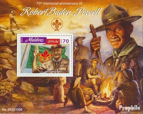 Prophila Collection Malediven Block 928 (kompl. Ausg.) postfrisch ** MNH 2016 Robert Baden-Powell (Briefmarken für Sammler) Rotary/Lions/Freimaurer/Pfadfinder von Prophila Collection