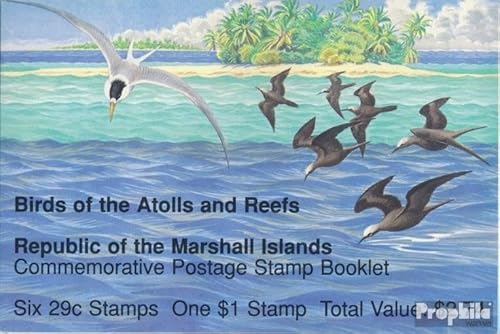 Prophila Collection Marshall-Inseln 363-369MH (kompl.Ausg.) Markenheftchen postfrisch ** MNH 1991 Vögel (Briefmarken für Sammler) Vögel von Prophila Collection