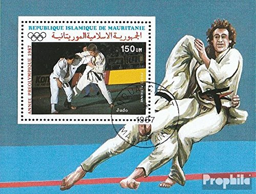 Prophila Collection Mauretanien Block68 (kompl.Ausg.) gestempelt 1987 Olympische Sommerspiele 88 (Briefmarken für Sammler) Kampfsport (Boxen/Fechten/Ringen/Karate …) von Prophila Collection