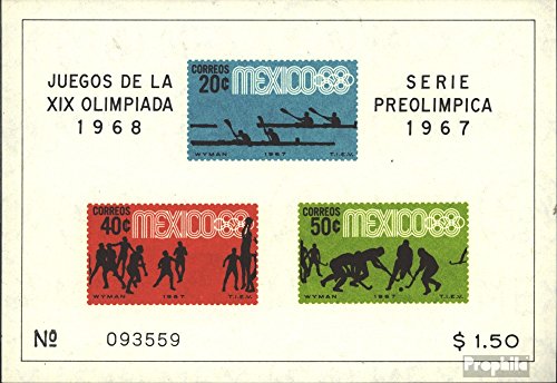 Prophila Collection Mexiko Block7 (kompl.Ausg.) postfrisch ** MNH 1967 Vorolymp. Spiele 67, Mexiko (Briefmarken für Sammler) Wassersport (Schwimmen/Segeln …) von Prophila Collection