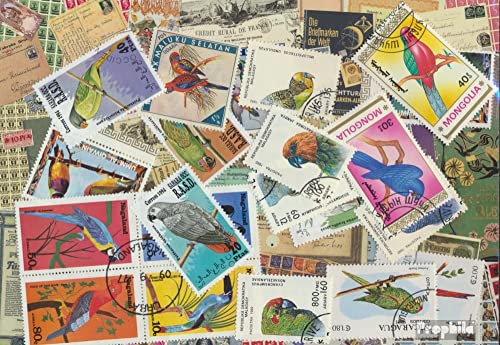 Prophila Collection Motive 25 Verschiedene Papageien Marken (Briefmarken für Sammler) Vögel von Prophila Collection