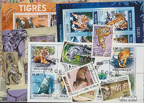 Prophila Collection Motive 25 Verschiedene Tiger Marken (Briefmarken für Sammler) Katzen/Raubkatzen (Löwen/Tiger/Leoparden ...) von Prophila Collection