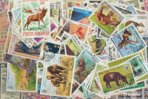 Prophila Collection Motive 300 Verschiedene Wildtiere Marken (Briefmarken für Sammler) Sonstige Säugetiere (Affen/Dinos/Elephanten …) von Prophila Collection