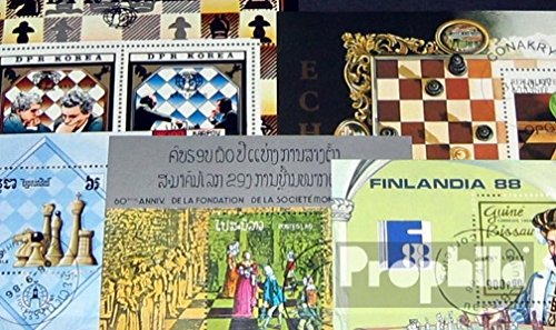 Prophila Collection Motive 5 Verschiedene Schach Blöcke (Briefmarken für Sammler) Schach von Prophila Collection