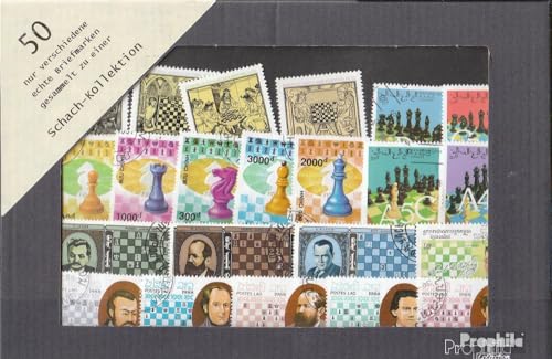 Prophila Collection Motive 50 Verschiedene Schach Marken (Briefmarken für Sammler) Schach von Prophila Collection